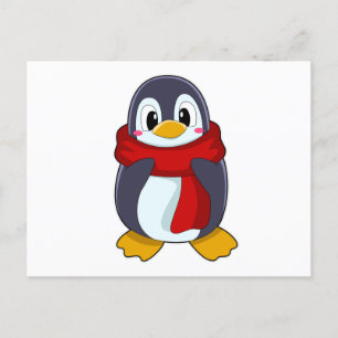 Pinguin mit Schal Postkarte