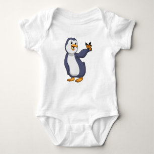 Pinguin mit Schmetterling Baby Strampler