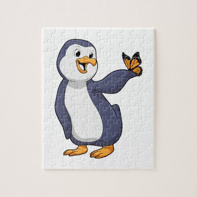 Pinguin mit Schmetterling Puzzle (Vertikal)