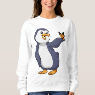 Pinguin mit Schmetterling Sweatshirt