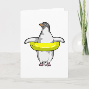 Pinguin mit Schwimmring Karte