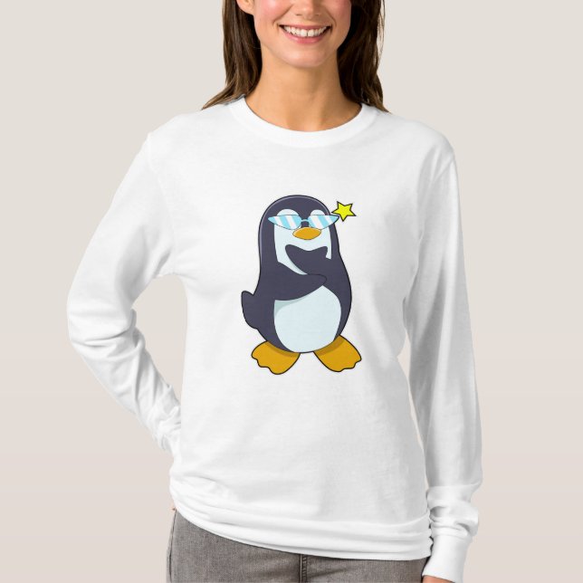 Pinguin mit Sonnenbrille T-Shirt (Vorderseite)