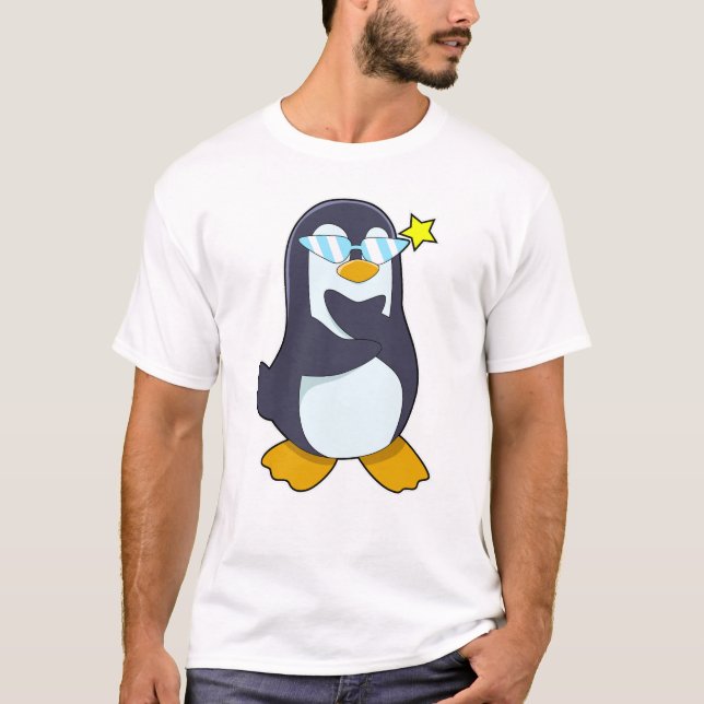 Pinguin mit Sonnenbrille T-Shirt (Vorderseite)