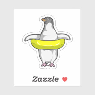 Pinguin mit Swim-Ring Aufkleber