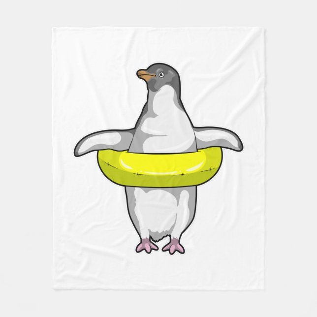 Pinguin mit Swim-Ring Fleecedecke (Vorderseite)
