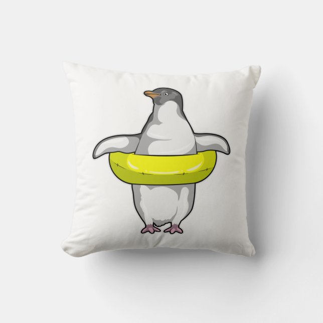 Pinguin mit Swim-Ring Kissen (Vorderseite)