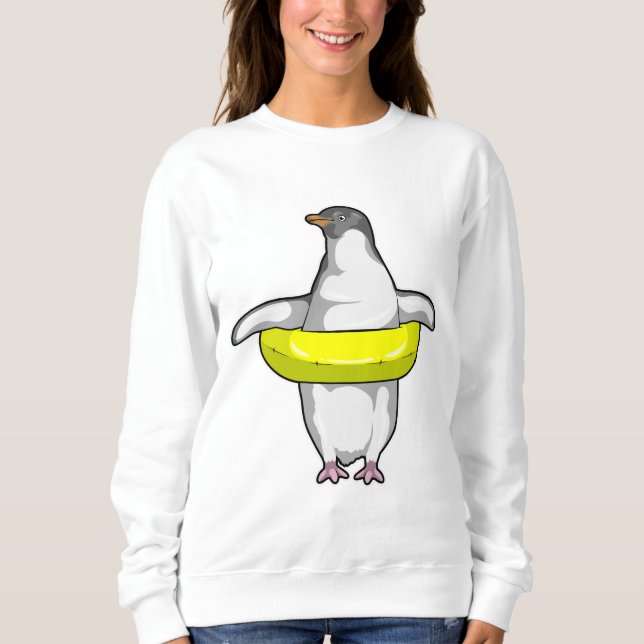 Pinguin mit Swim-Ring Sweatshirt (Vorderseite)