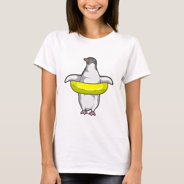 Pinguin mit Swim-Ring T-Shirt (Vorderseite)