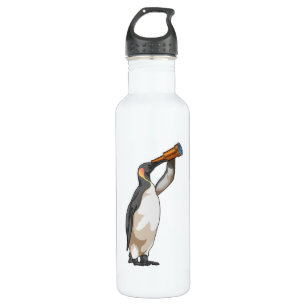 Pinguin mit Teleskop Edelstahlflasche