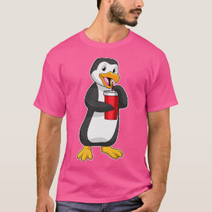 Pinguin mit Trinkbecher mit Stroh T-Shirt