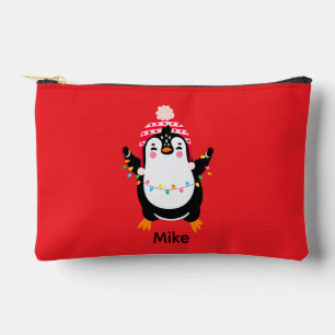 Pinguin mit Weihnachtsbeleuchtung Zubehörtasche
