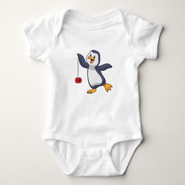 Pinguin mit Yo-Yo Baby Strampler (Vorderseite)