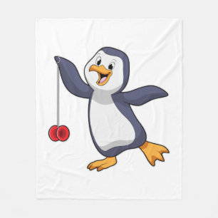 Pinguin mit Yo-Yo Fleecedecke