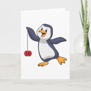 Pinguin mit Yo-Yo Karte