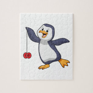 Pinguin mit Yo-Yo Puzzle