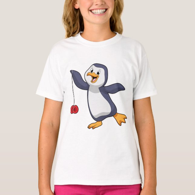 Pinguin mit Yo-Yo T-Shirt (Vorderseite)