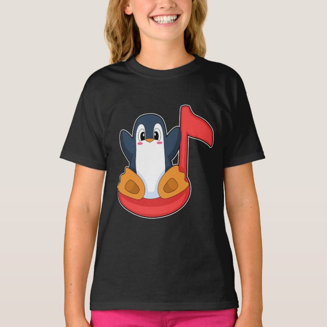 Pinguin Muiscal Note Music T-Shirt (Vorderseite)