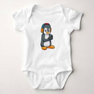 Pinguin Music Headphone Baby Strampler