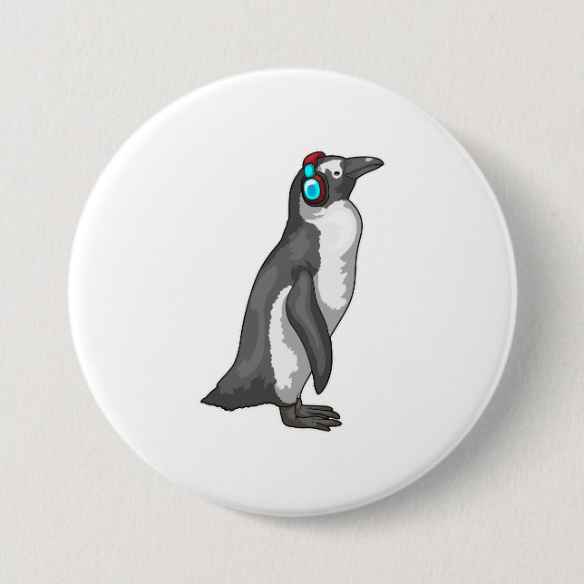 Pinguin Music Headphone Button (Vorderseite)