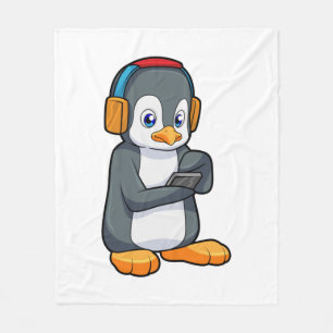 Pinguin Music Headphone Fleecedecke
