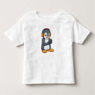 Pinguin Music Headphone Kleinkind T-shirt