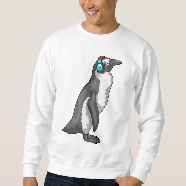 Pinguin Music Headphone Sweatshirt (Vorderseite)