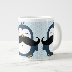 Pinguin Mustache Trend Pattern Jumbo-Tasse