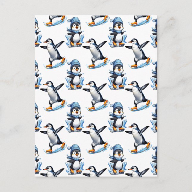Pinguin-Musterdesign  Postkarte (Vorderseite)