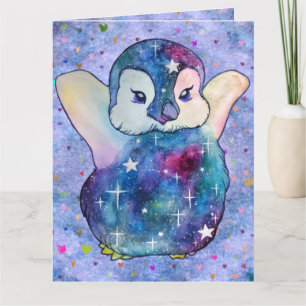 Pinguin namens Button Karte