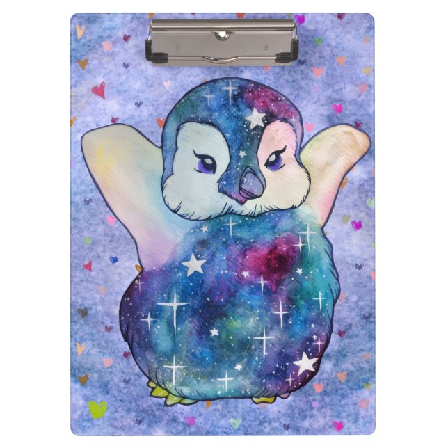 Pinguin namens Button Klemmbrett (Vorderseite)