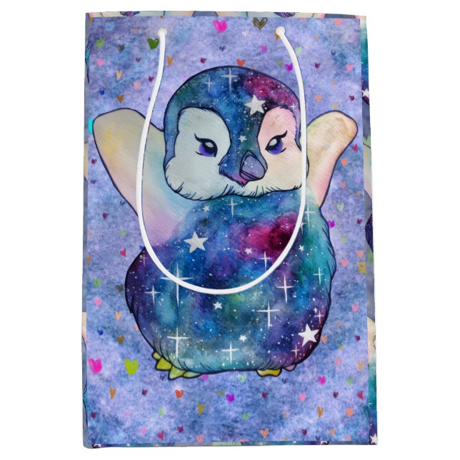 Pinguin namens Button Mittlere Geschenktüte (Vorderseite)
