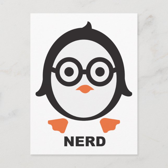 Pinguin - Nerd - Pinguin Postkarte (Vorderseite)