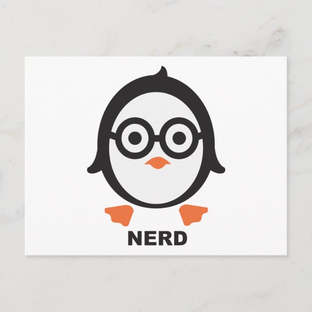 Pinguin - Nerd - Pinguin Postkarte (Vorderseite)