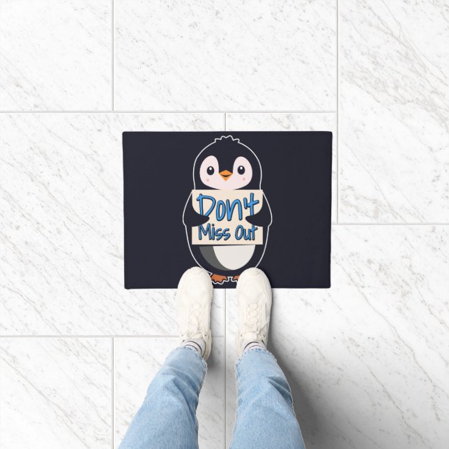 Pinguin Nicht Verpassen Schild Fußmatte (Indoor)