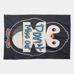 Pinguin Nicht Verpassen Schild Geschirrtuch