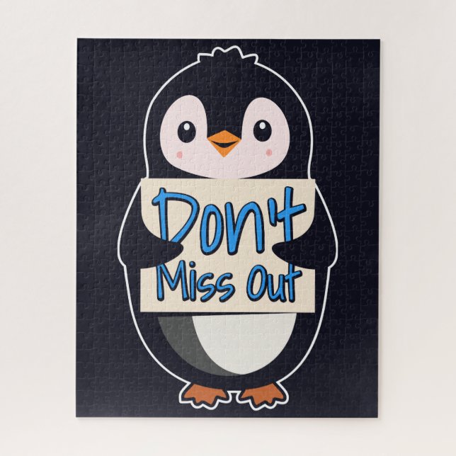 Pinguin Nicht Verpassen Schild Puzzle (Vertikal)
