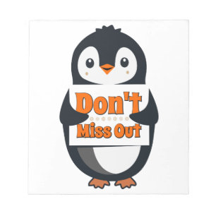 Pinguin Nicht Verpassen Wurfkissen Notizblock