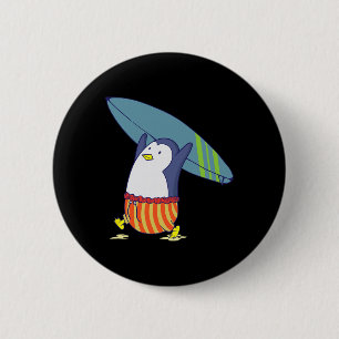 Pinguin Nichts ist besser als Surfen Button