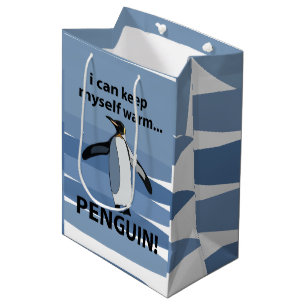 Pinguin Niedlich Bird Funny Birthday Party Mittlere Geschenktüte