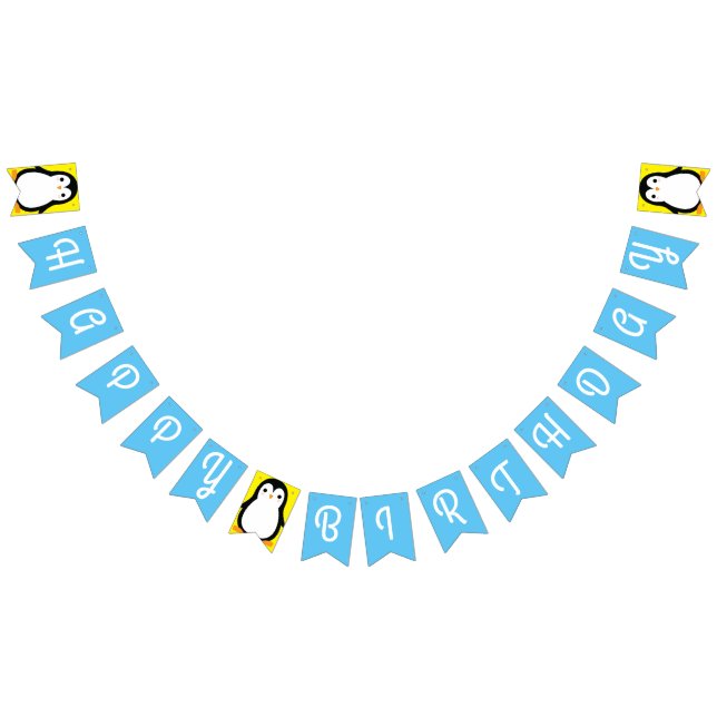 Pinguin Niedlich Winter Happy Birthday Banner (Alle)