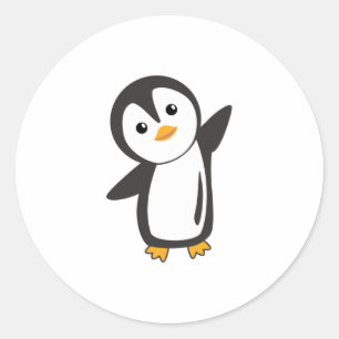 Pinguin Niedlicher Tiere für Kinder Funny Bird Runder Aufkleber