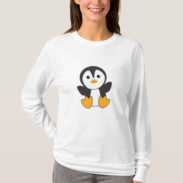 Pinguin Niedlicher Tiere für Kinder Funny Bird T-Shirt (Vorderseite)