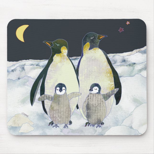 Pinguin Night in der Antarktis Mousepad (Vorne)