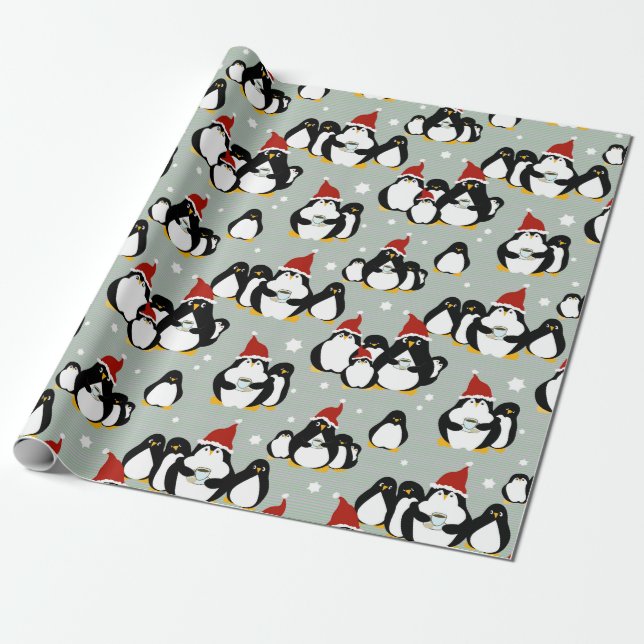 Pinguin Nightcap Wrapping Paper Geschenkpapier (Ungerollt)