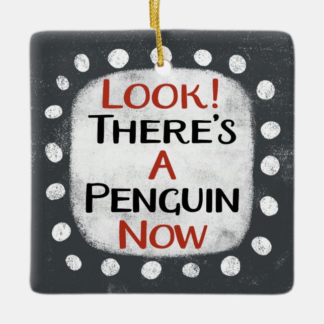 Pinguin Now-Ornament Keramikornament (Vorderseite)