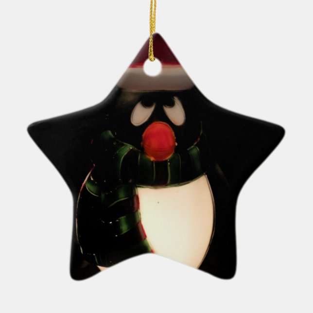 Pinguin-Ornamente - beidseitig Keramik Ornament (Vorne)