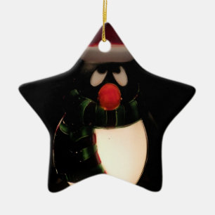 Pinguin-Ornamente - Schwarzes Umkehren Keramikornament