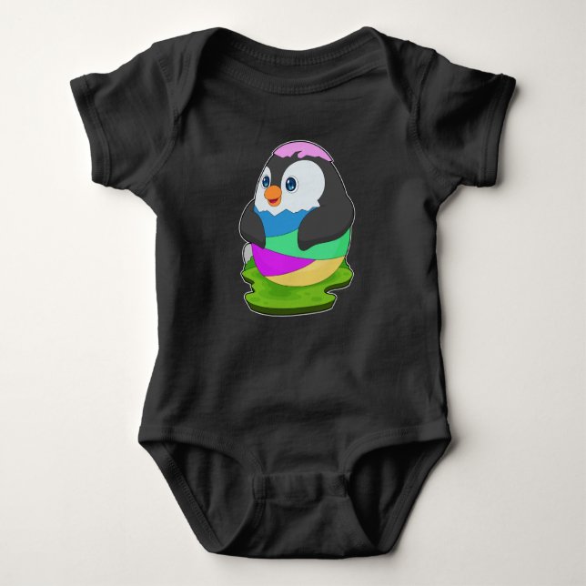 Pinguin Osterei Baby Strampler (Vorderseite)