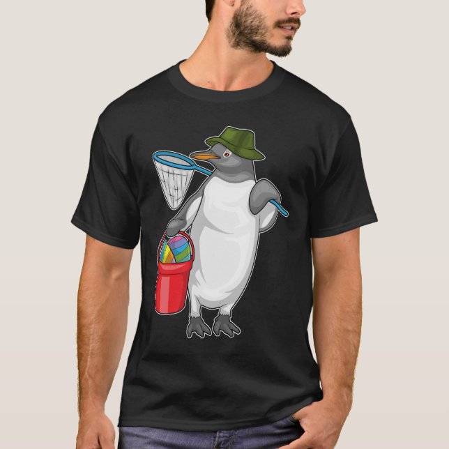 Pinguin Osterei Fischen T-Shirt (Vorderseite)