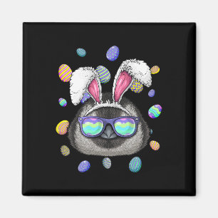 Pinguin-Osterhasen-Ohren Lustige Ostereier-Jagd Magnet